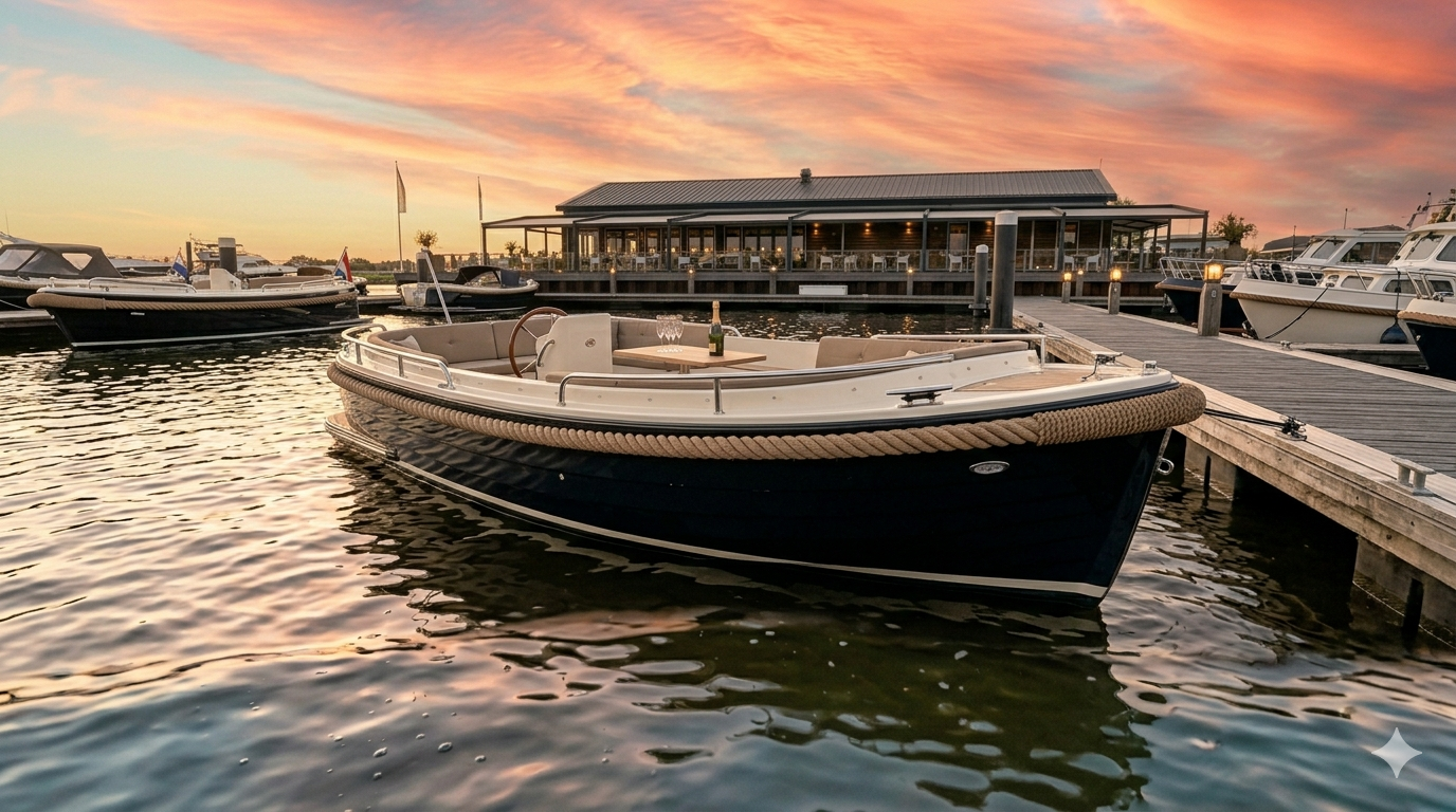 Aqua Elite sloep aan de haven